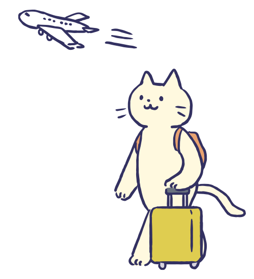 旅行に行く猫